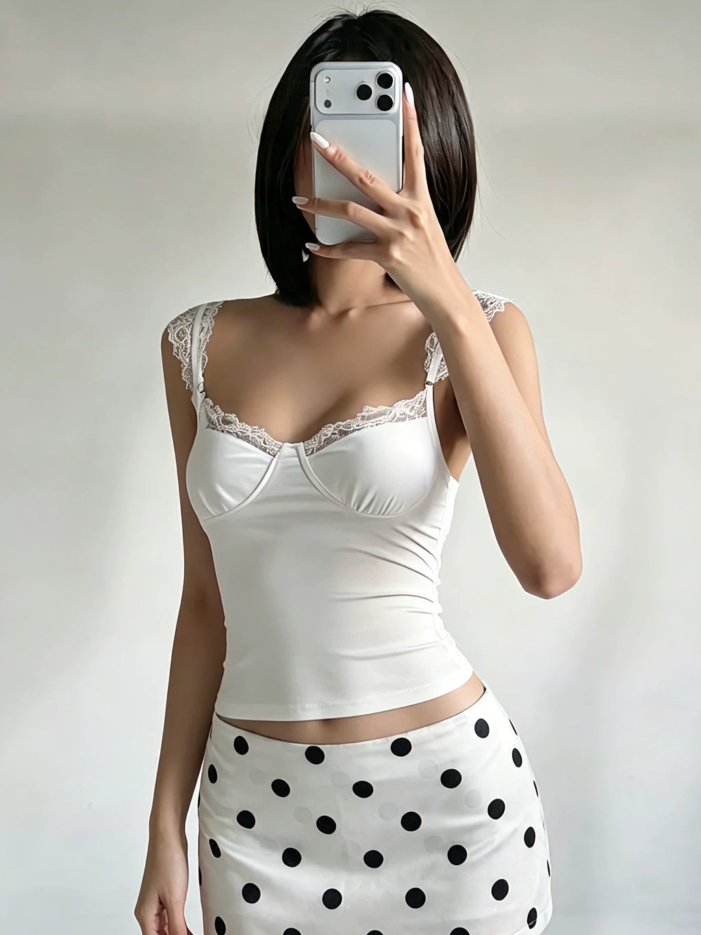 LaPose - Leia Lace Trim Corset Camisole