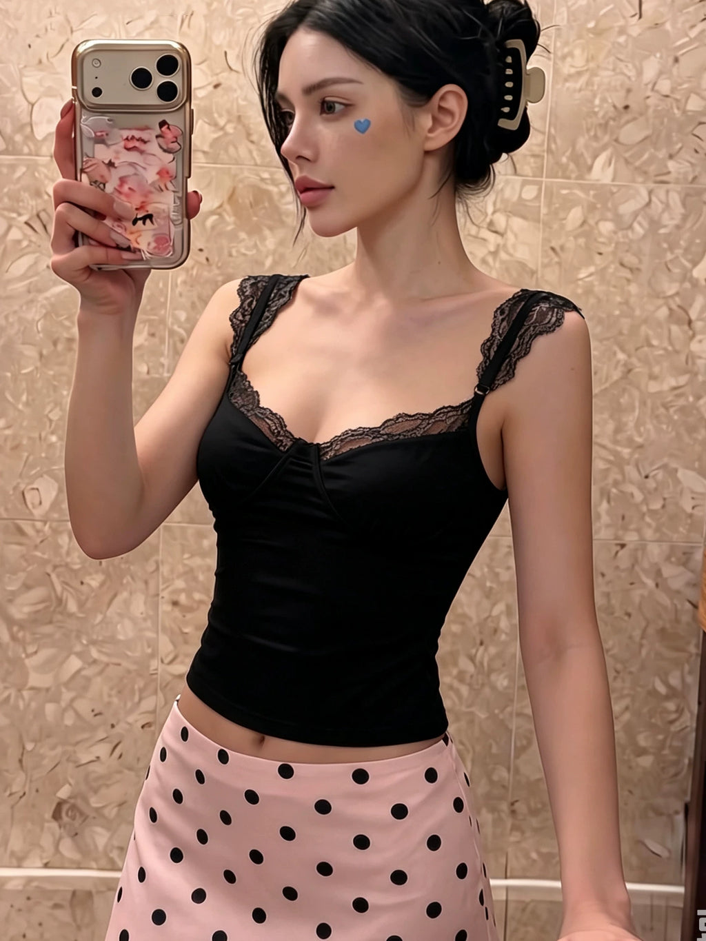 LaPose - Leia Lace Trim Corset Camisole
