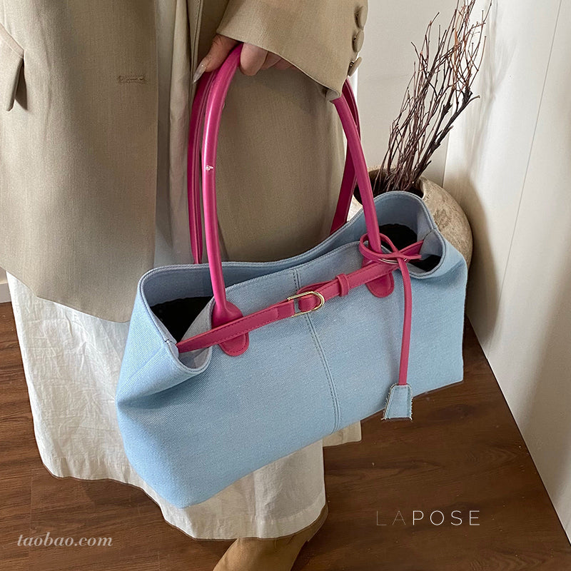 Leiana Colorblock Denim Tote