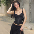 LaPose - Leianna Hook Front Corset Camisole - Black Color