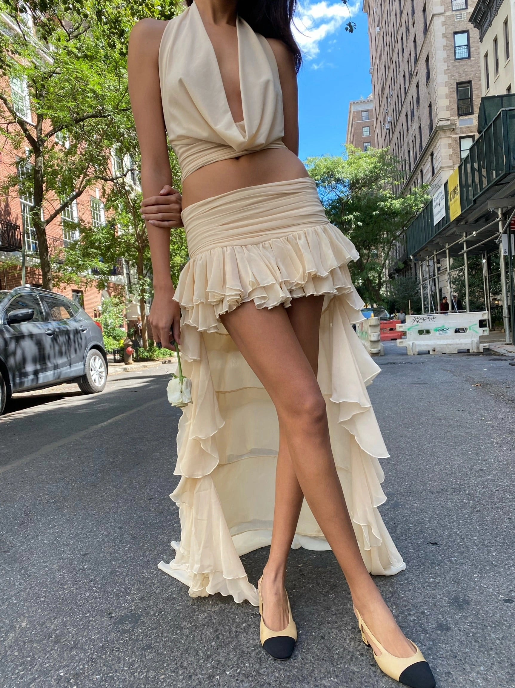 LaPose Lelia Dual Ruffle Mini Skirt