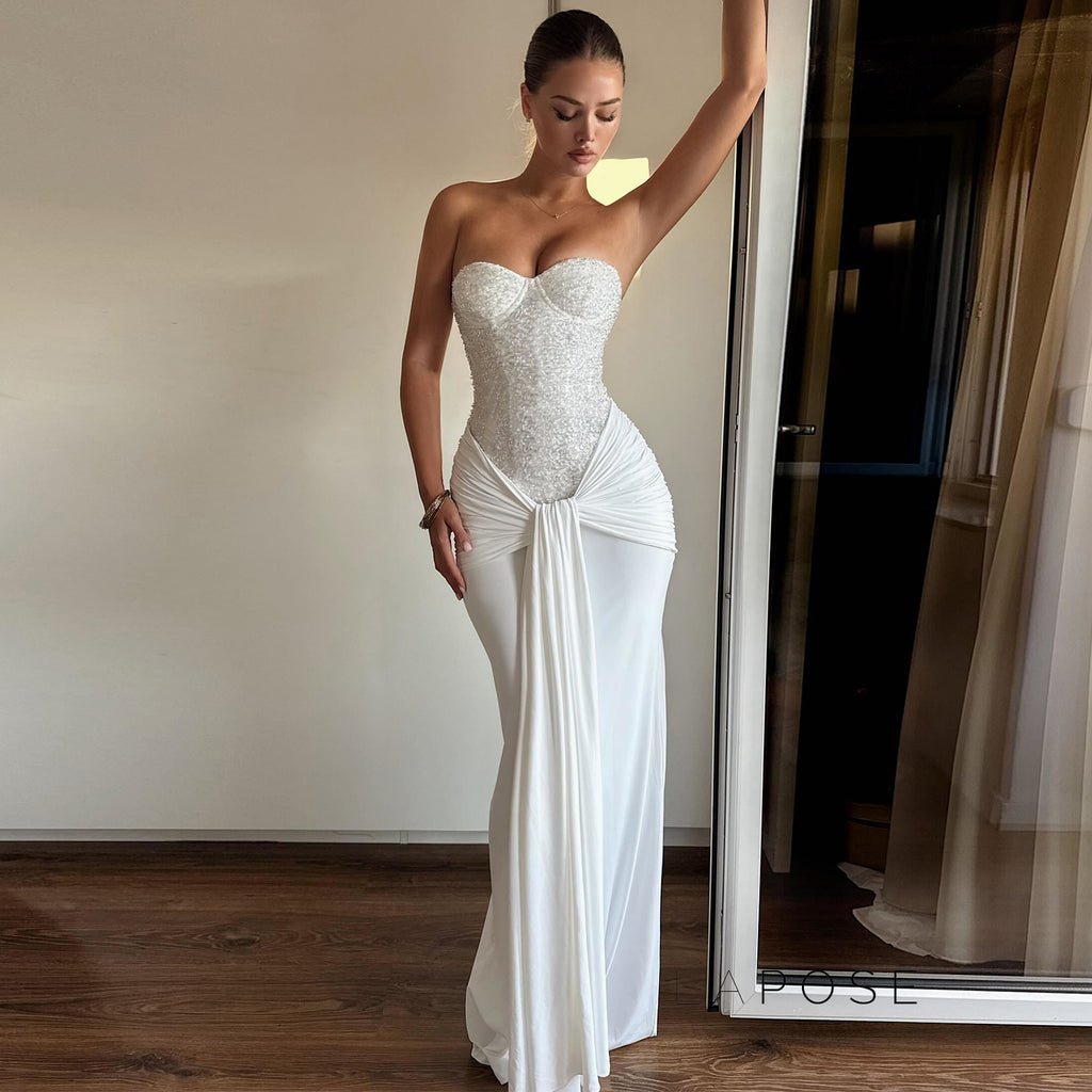 Lemon Strapless Sequin Maxi Dress [QRU5CS4F]