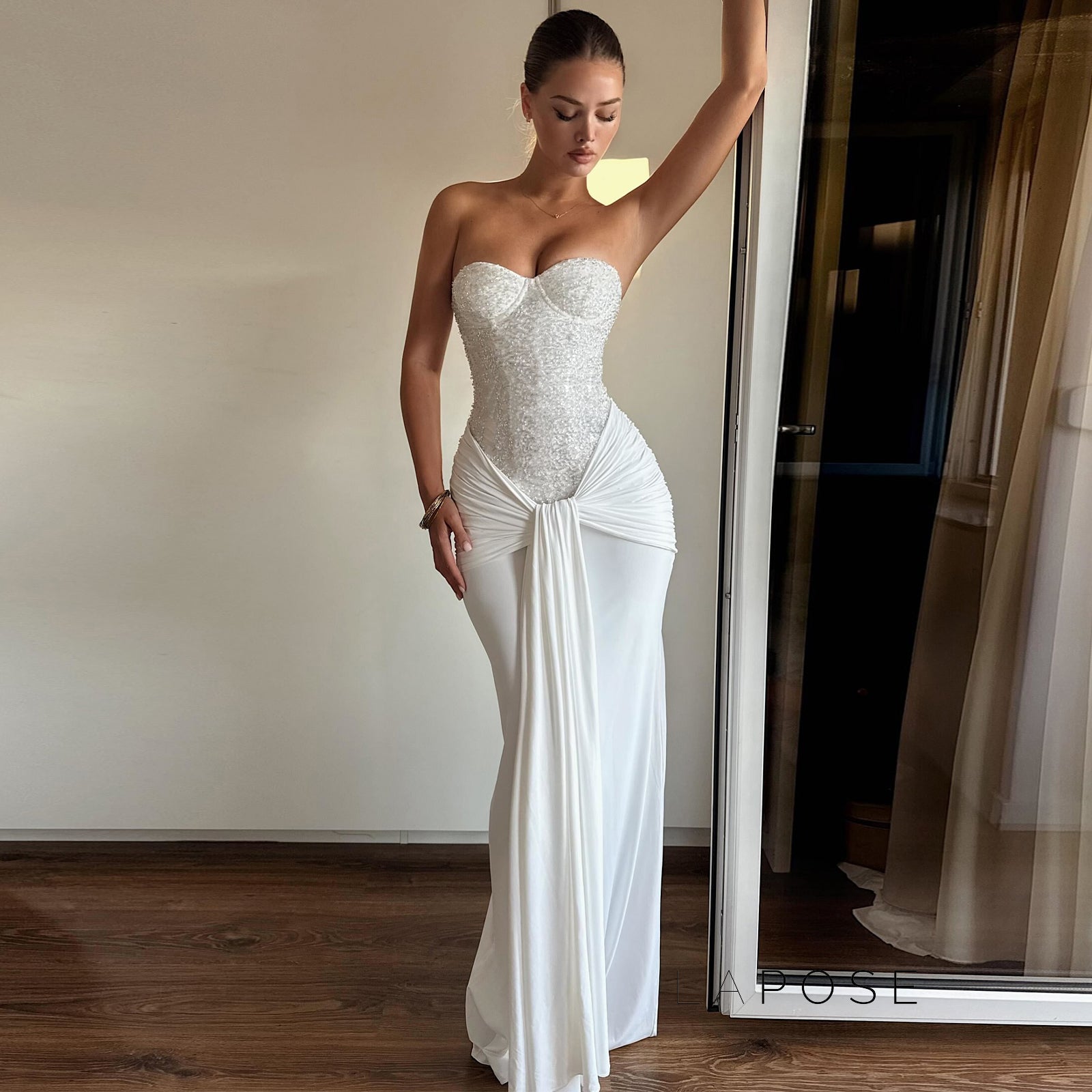 Lemon Strapless Sequin Maxi Dress [QRU5CS4F]