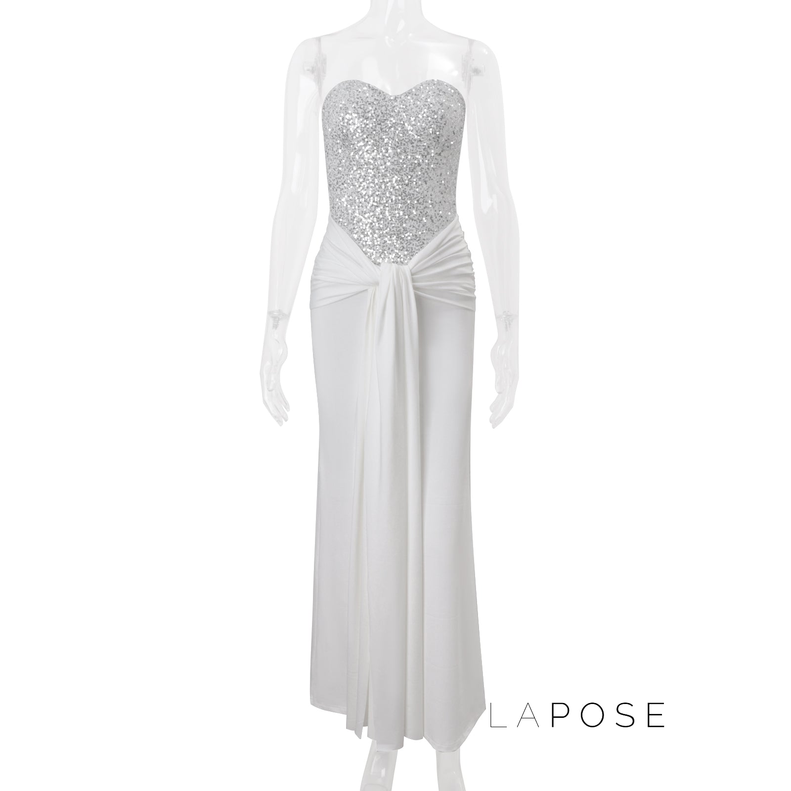 Lemon Strapless Sequin Maxi Dress [H1VMHMGX]