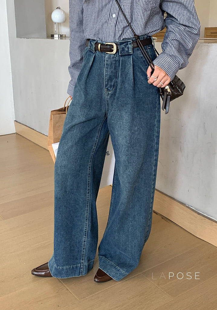 Lemon Wide-Leg Denim Pants [2ZVM3DC0]