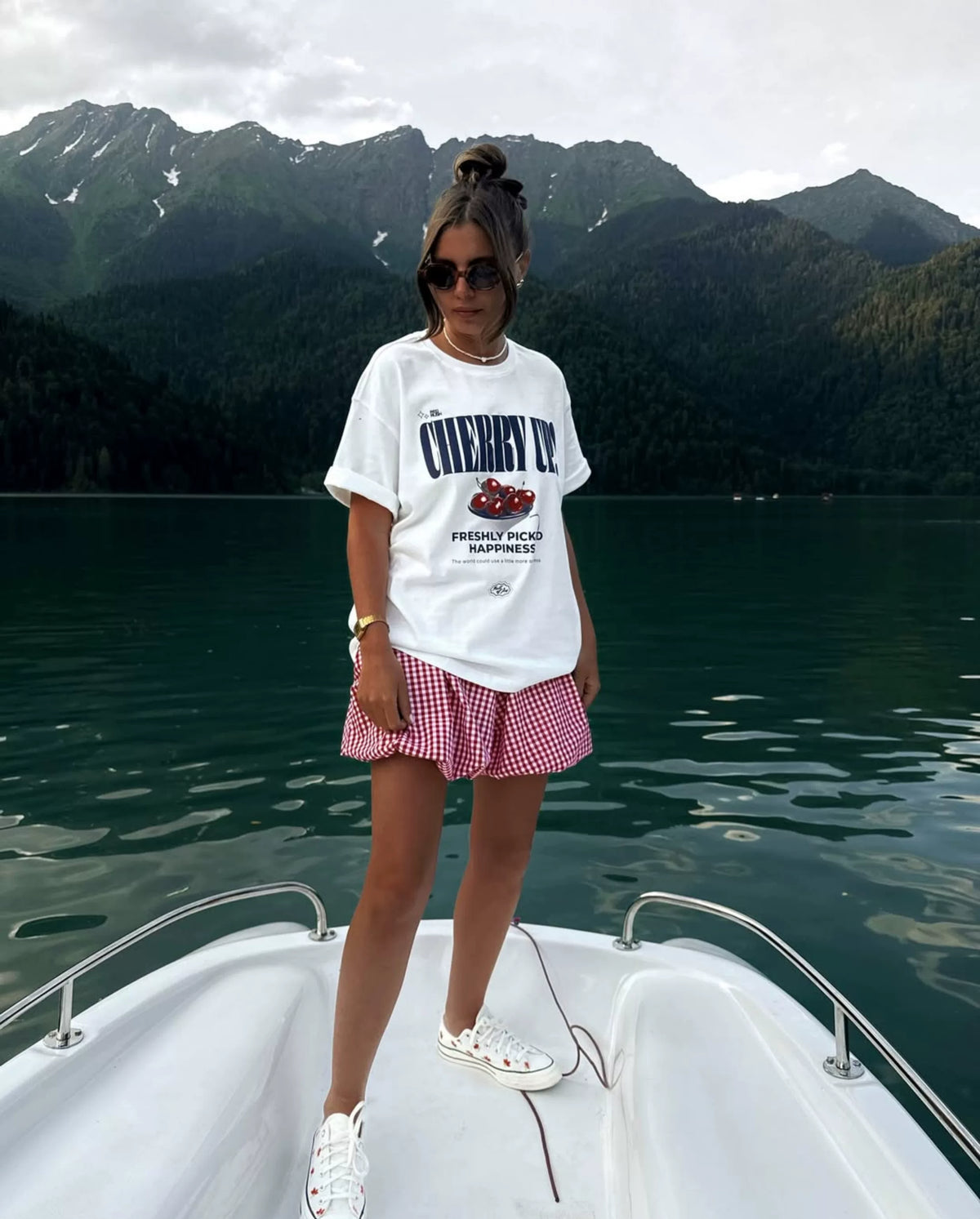Lenora Cherry Graphic Oversized Tee