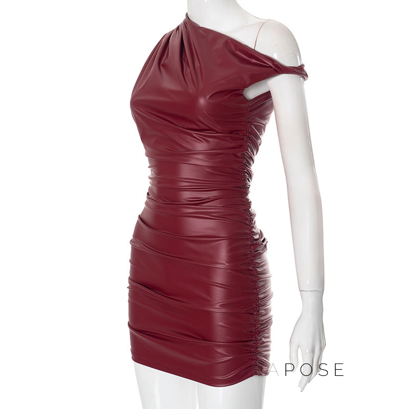 Leonna One-Shoulder Cutout Mini Dress [TM0GVH1E]