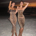 Leopard Sequin Two-Piece Skirt Set [ZFW2H3CG]
