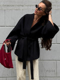Leslie Belted V-Neck Jacket [Y7YDFXWY]