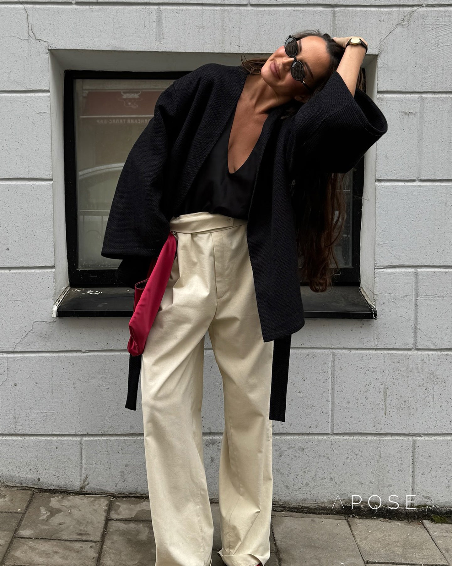 Leslie Belted V-Neck Jacket [09M1SQ0P]