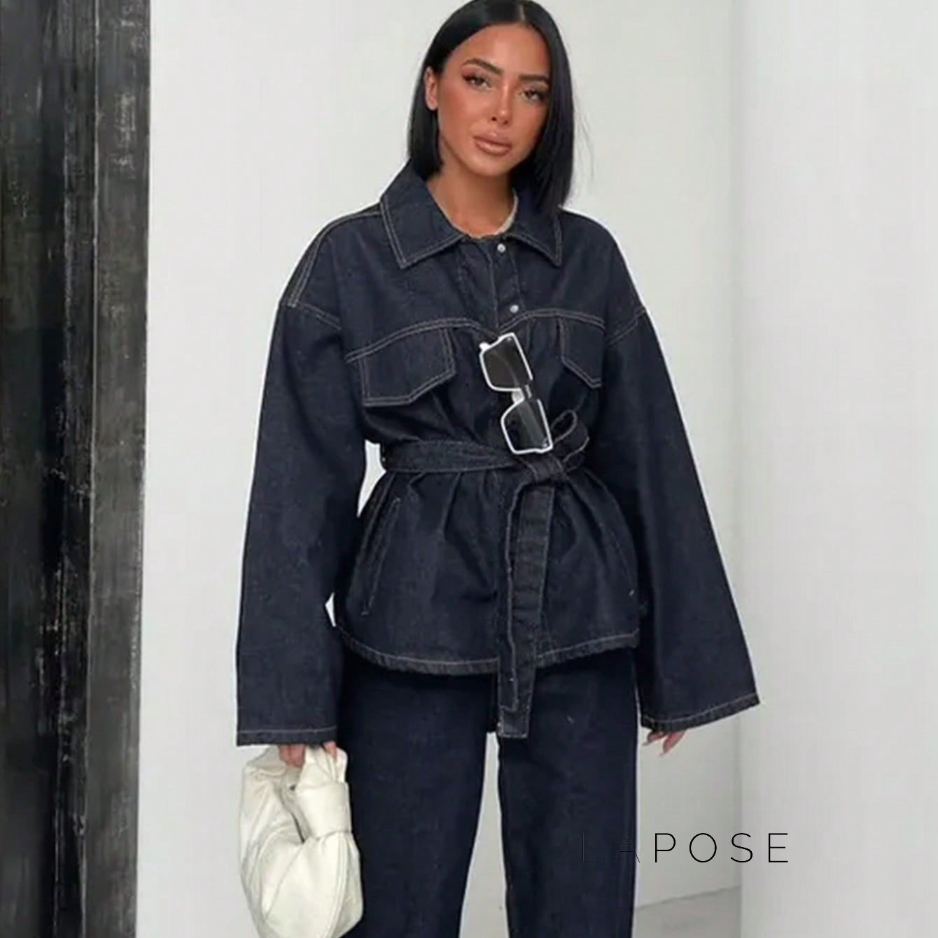 Lexie Belted Denim Jacket [IBZV4MWA]