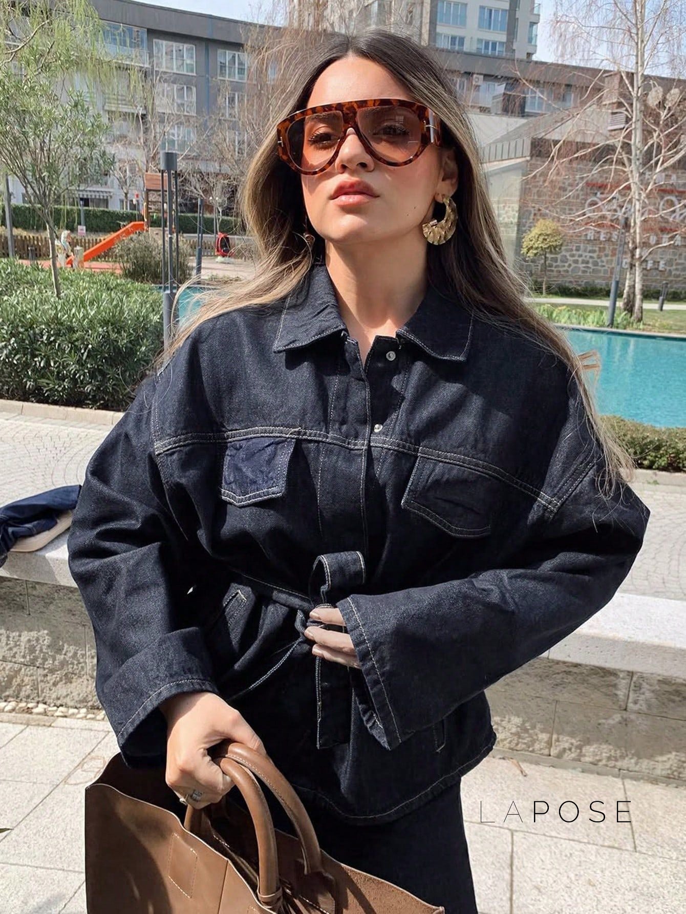 Lexie Belted Denim Jacket [BY4N7V0A]