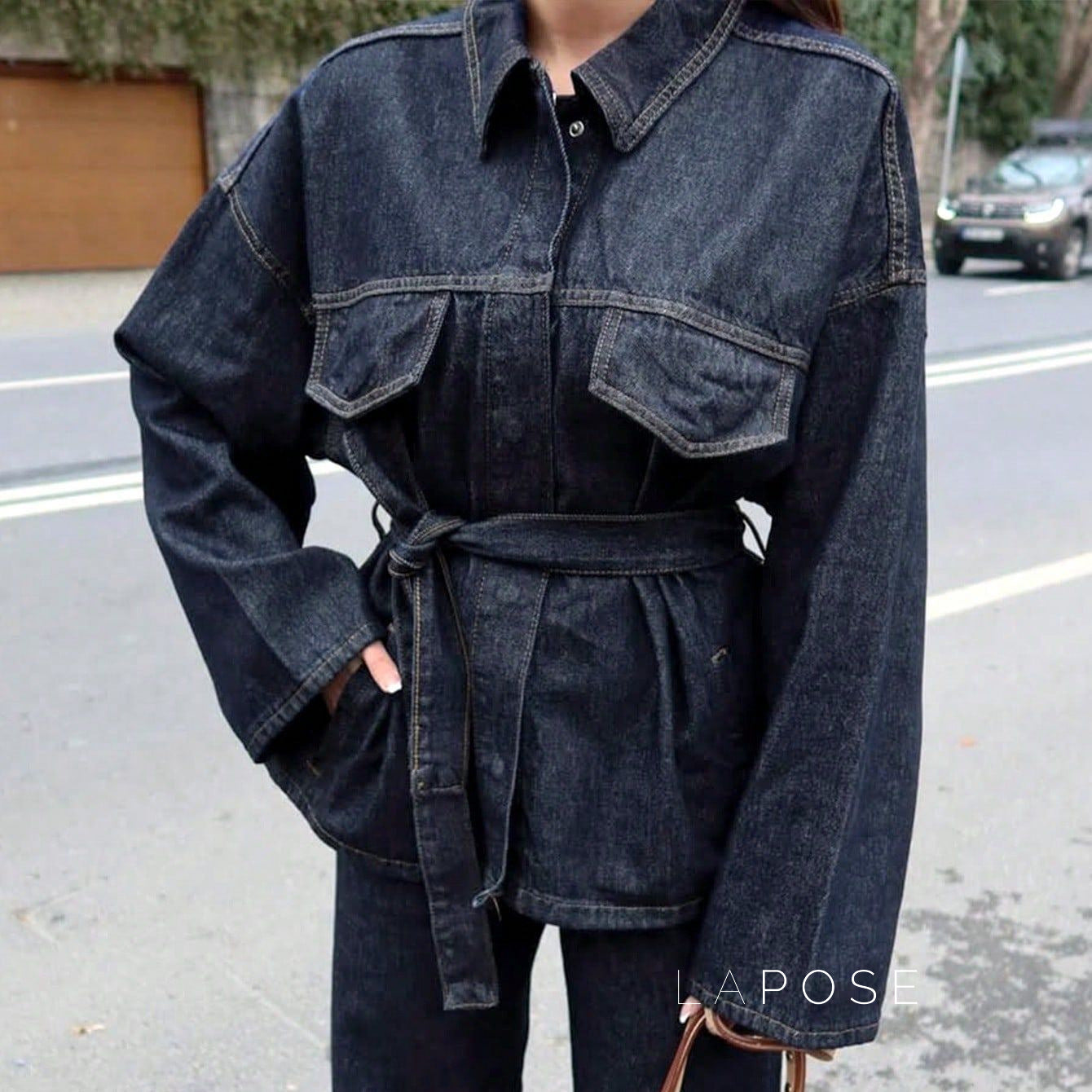 Lexie Belted Denim Jacket [WF74DINC]