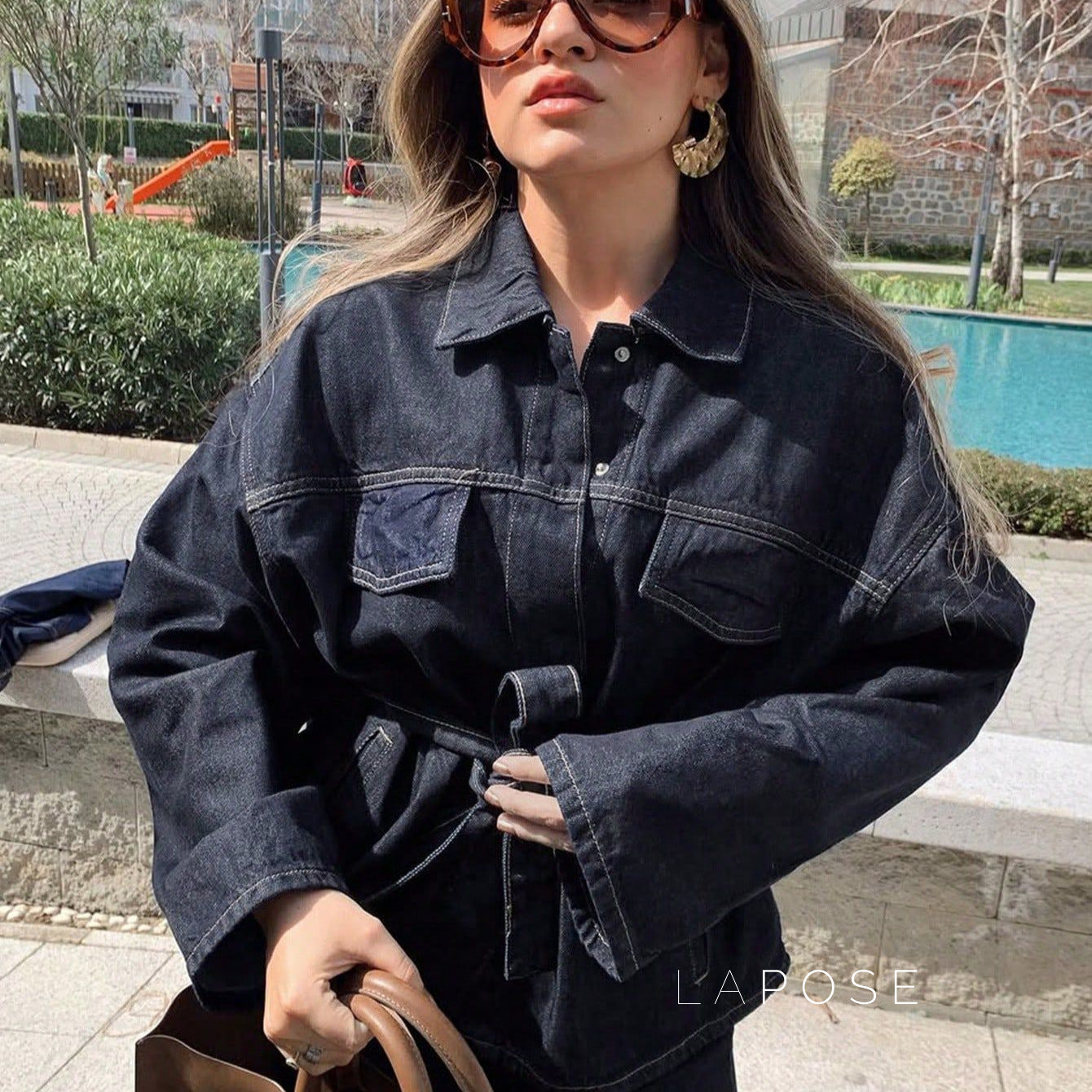 Lexie Belted Denim Jacket [LPUJQ4W6]