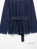 Lexie Belted Denim Jacket [XNI6QB56]