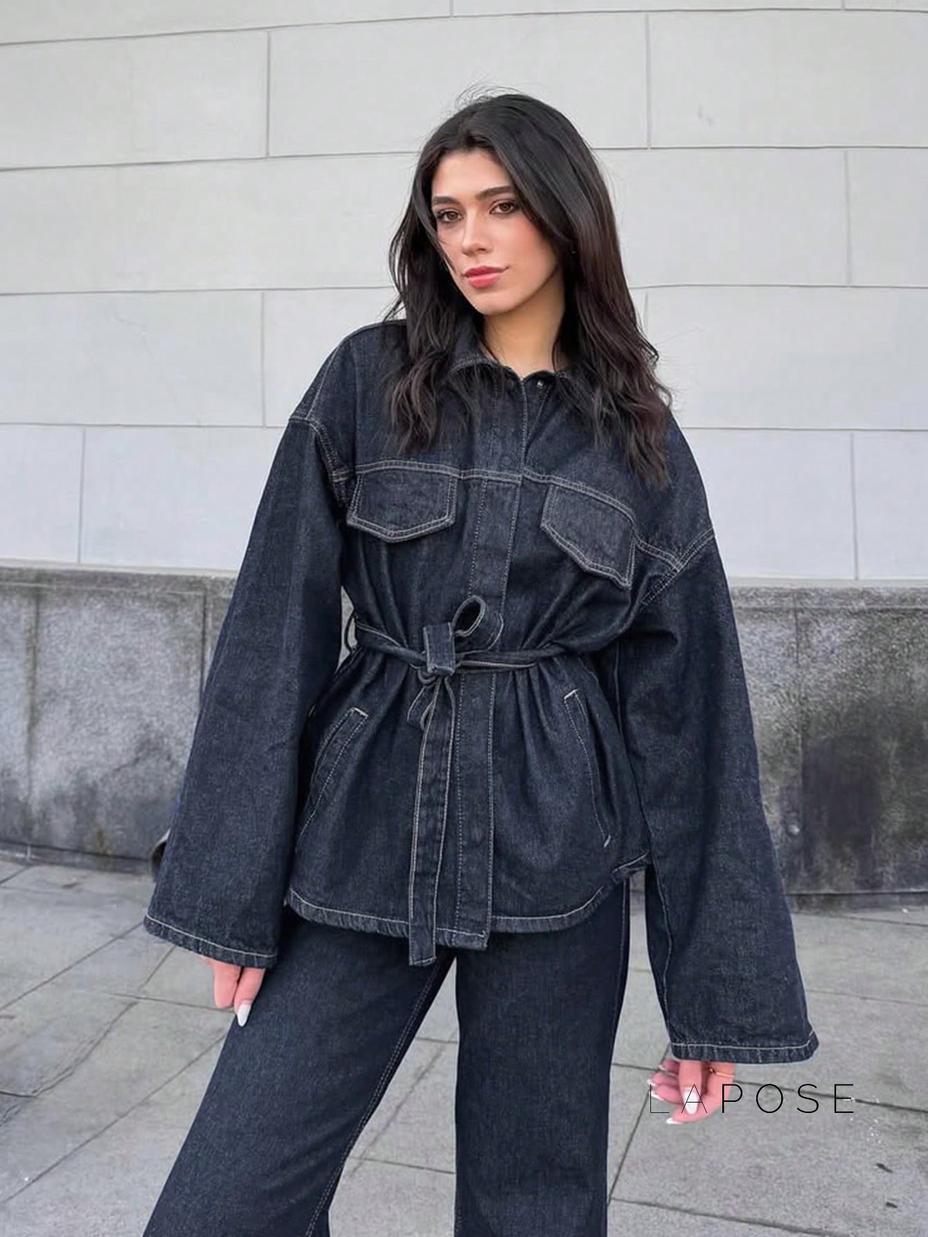 Lexie Belted Denim Jacket [01USQY5G]