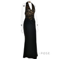 Leyla Ruched Halter Midi Dress [ZXLKPNNY]