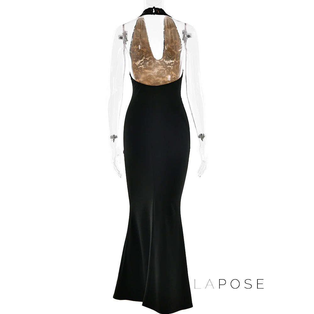 Leyla Ruched Halter Midi Dress [QBIM7PYZ]