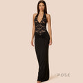 Leyla Ruched Halter Midi Dress [K29JHZZ7]