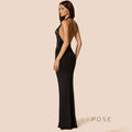 Leyla Ruched Halter Midi Dress [YYVQ6KKR]