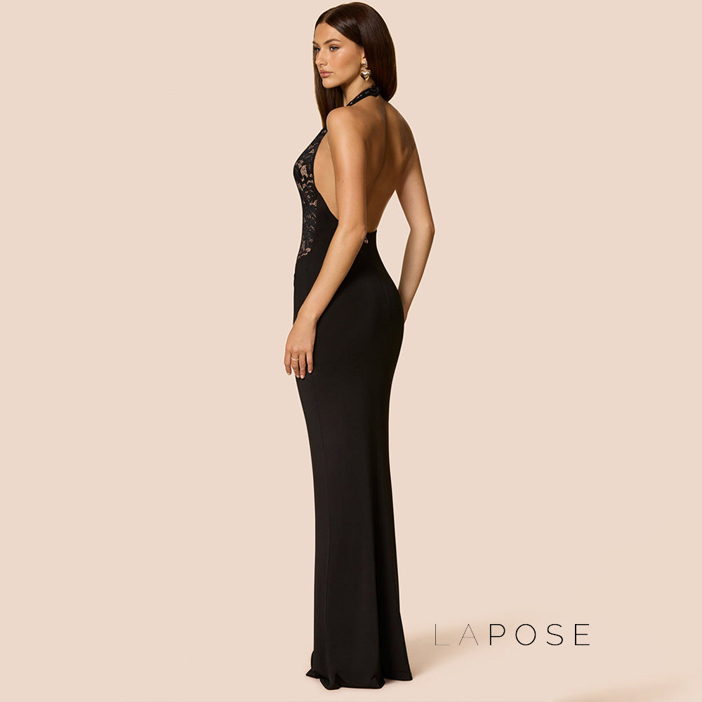 Leyla Ruched Halter Midi Dress [YYVQ6KKR]