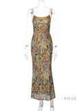 Liana Printed Mesh Maxi Dress [N18PZ7K1]