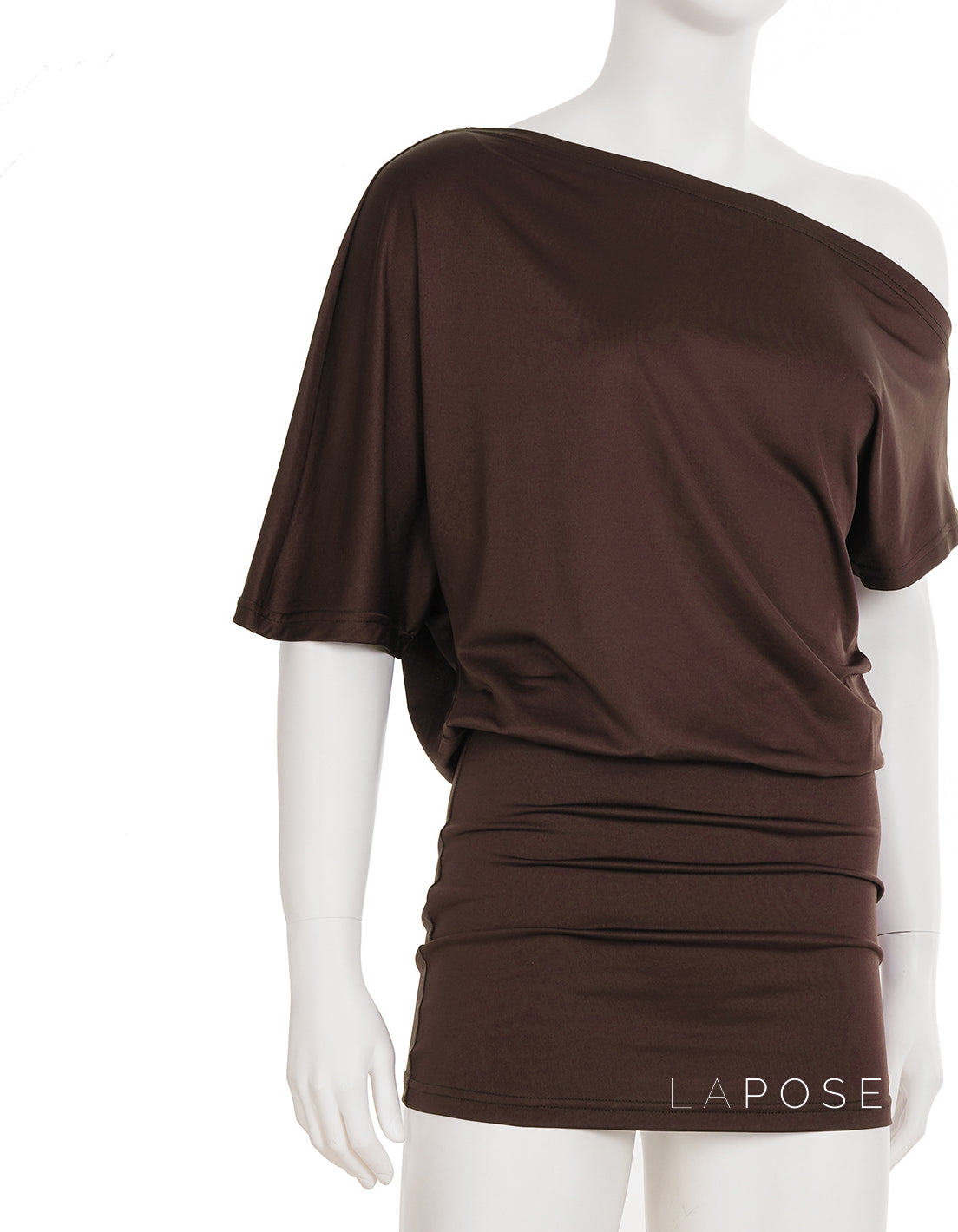 Lianne Ruched One-Shoulder Mini Dress [AWAOQEO3]