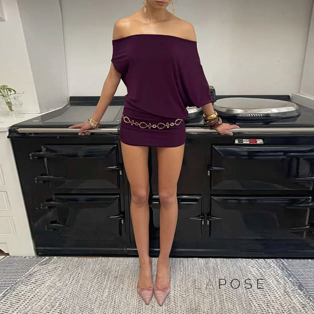 Lianne Ruched One-Shoulder Mini Dress [IM4IY6EU]