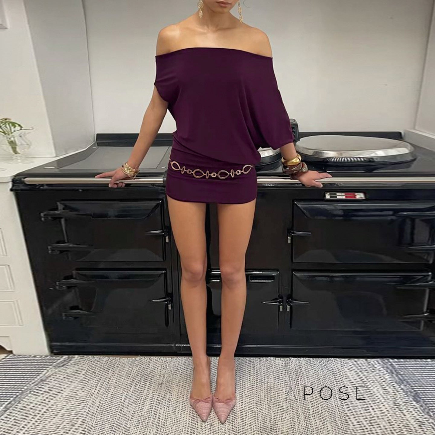 Lianne Ruched One-Shoulder Mini Dress [IM4IY6EU]