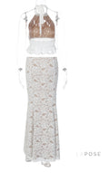 Lielle Lace Halter Skirt Set [0A47A4E6]