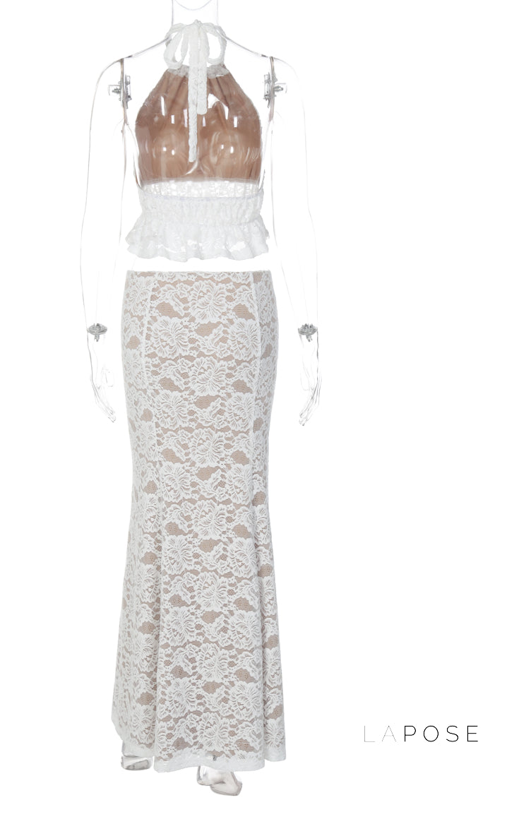 Lielle Lace Halter Skirt Set [0A47A4E6]
