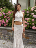 Lielle Lace Halter Skirt Set [JGXT42W2]