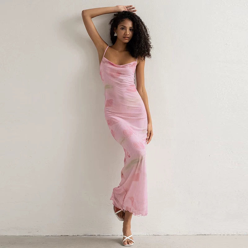 Liesl Floral Mesh Maxi Dress