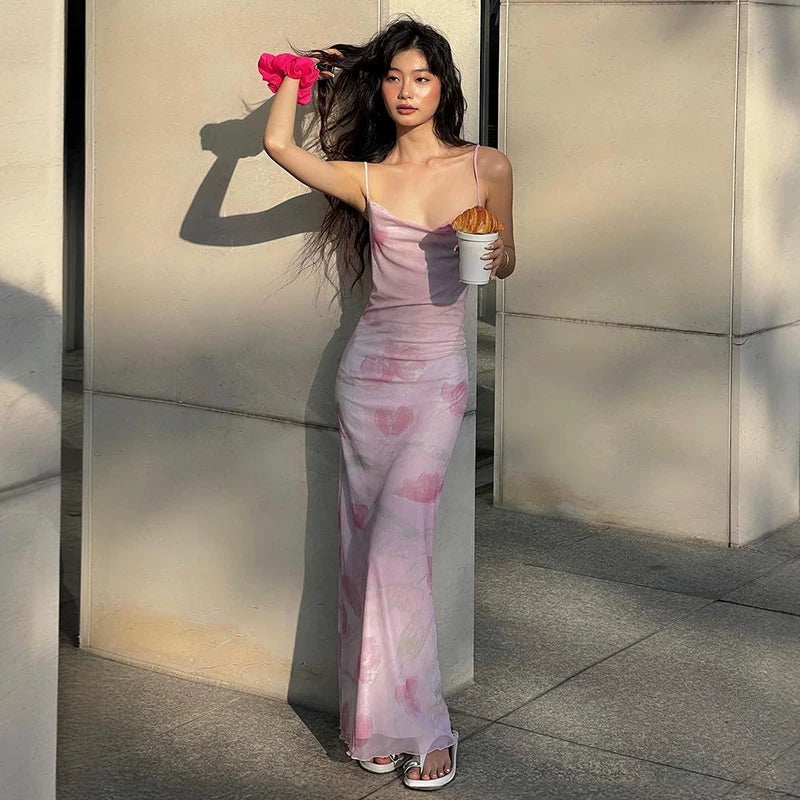 Liesl Floral Mesh Maxi Dress