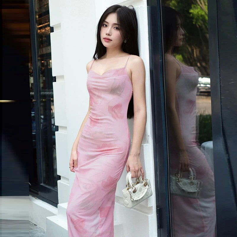 Liesl Floral Mesh Maxi Dress