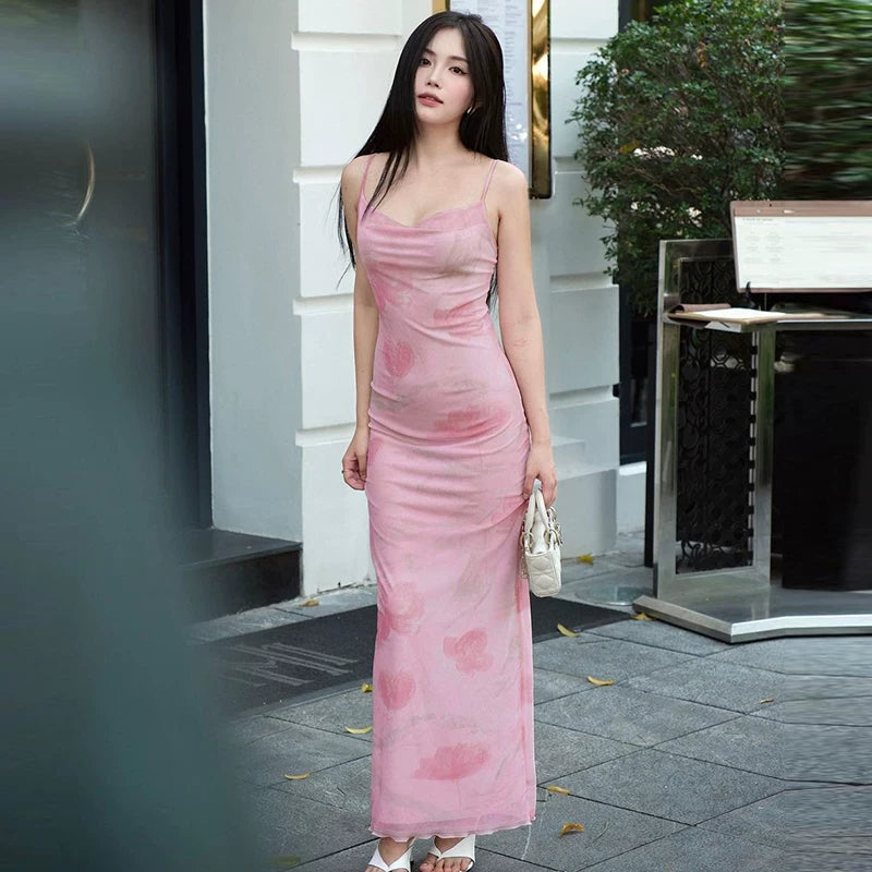 Liesl Floral Mesh Maxi Dress