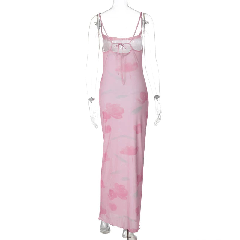 Liesl Floral Mesh Maxi Dress