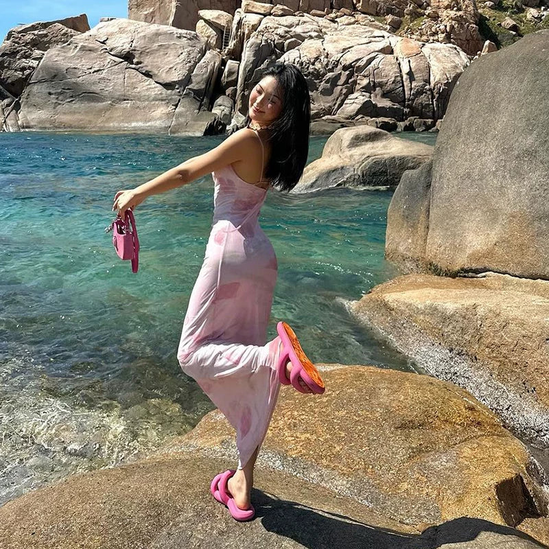 Liesl Floral Mesh Maxi Dress
