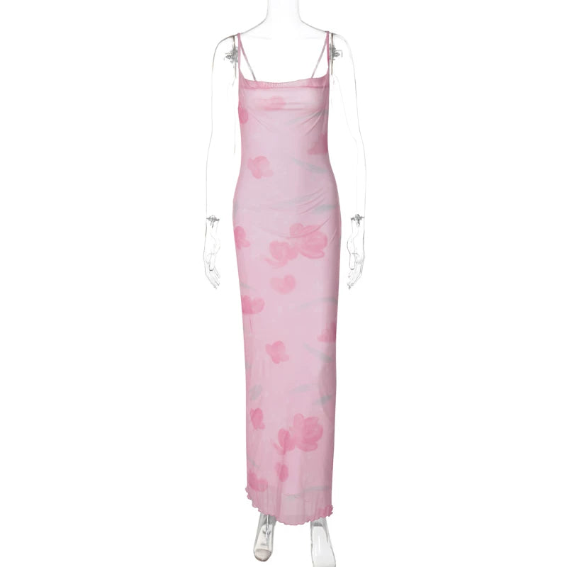 Liesl Floral Mesh Maxi Dress