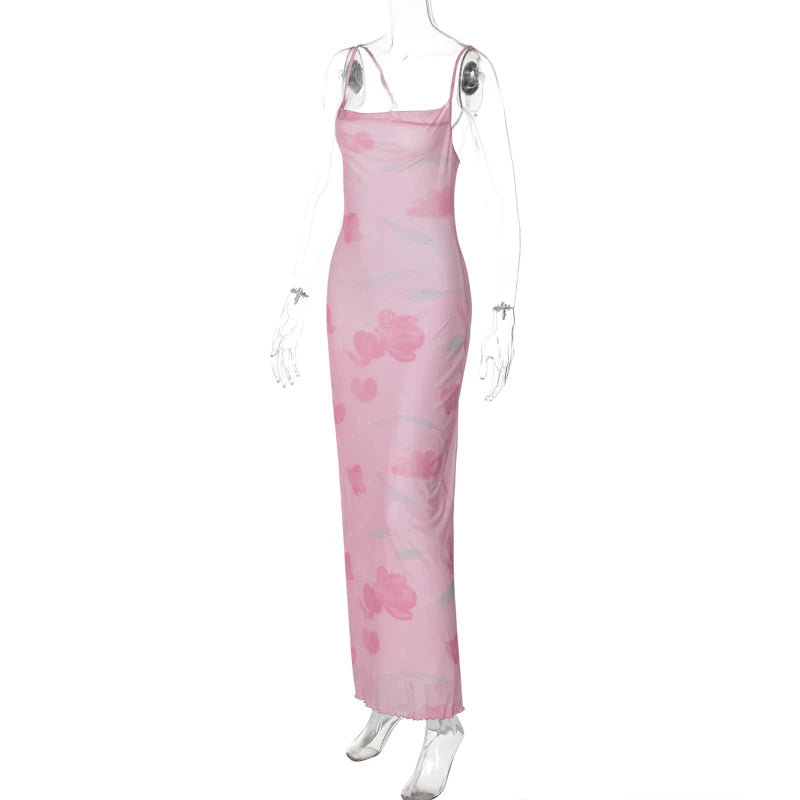Liesl Floral Mesh Maxi Dress
