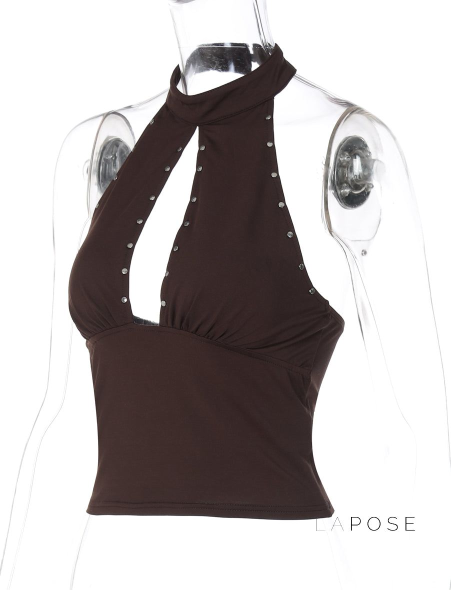 Liliane Studded Halter Top [9T3TWQSA]
