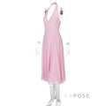 Lilith Halter Mesh Maxi Dress [U421XXG1]