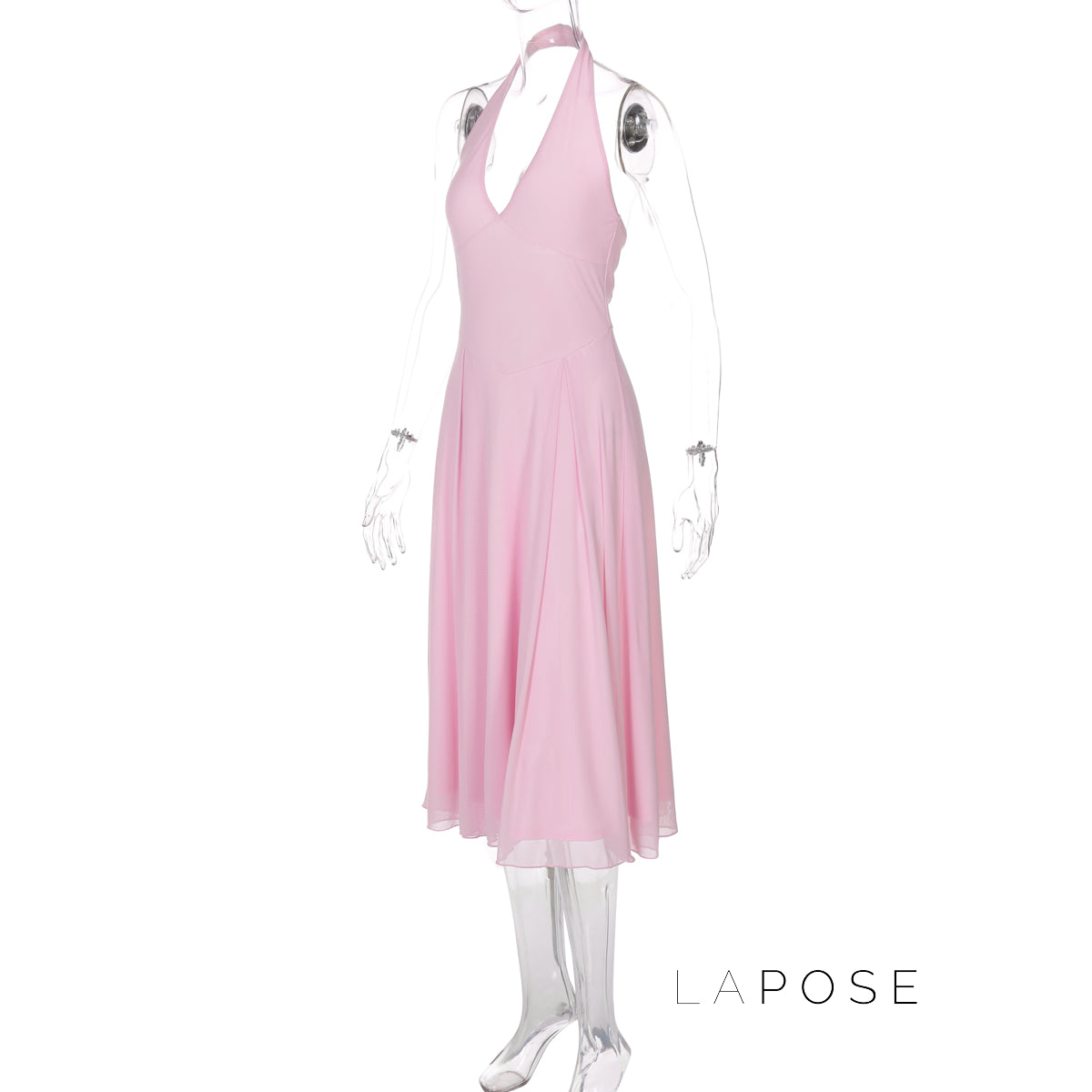 Lilith Halter Mesh Maxi Dress [U421XXG1]