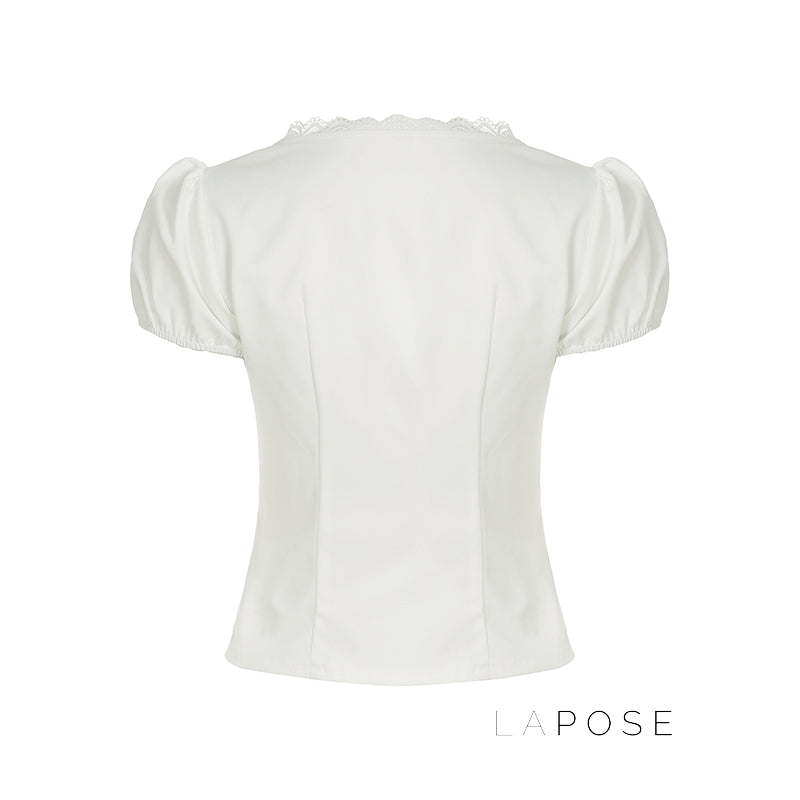 Lillith Lace Puff Sleeve Top [10389BHX]