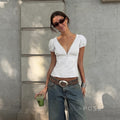 Lillith Lace Puff Sleeve Top [B23VSKAP]