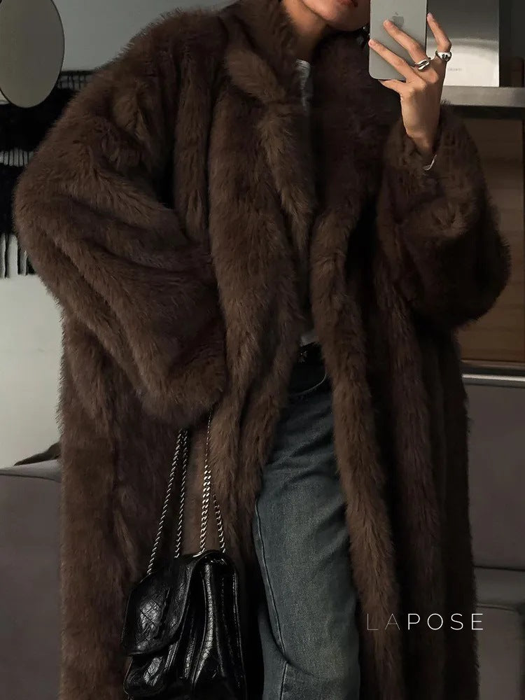 Lilly Fluffy Faux Fur Coat [SKRP8E3M]
