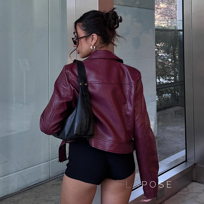 Lilyann Faux Leather Moto Jacket [83I5UDQH]