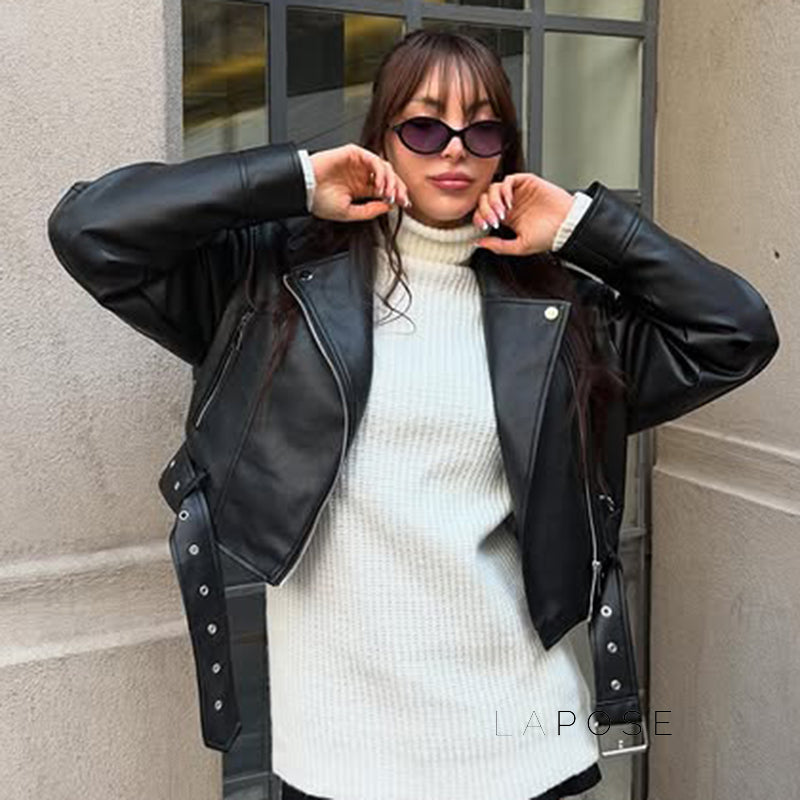 Lilyann Faux Leather Moto Jacket [42CY5IO6]