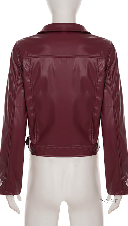 Lilyann Faux Leather Moto Jacket [VB0J42PH]