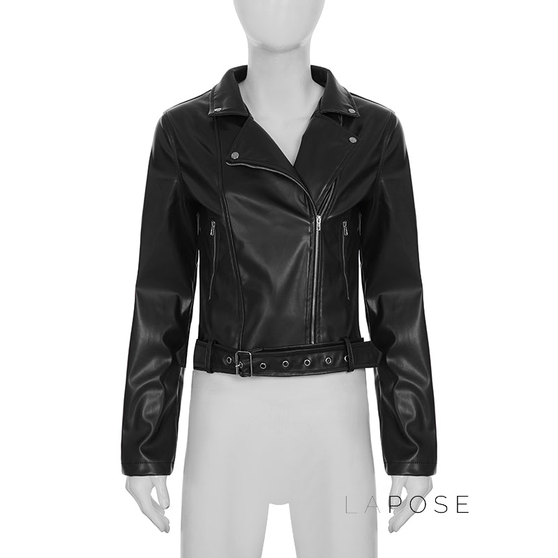 Lilyann Faux Leather Moto Jacket [RIESJDBV]